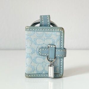 Vintage Coach Signature Light Blue Photo Book Keychain